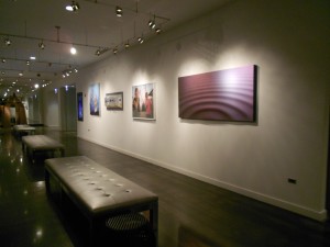 long shot of a long gallery wall