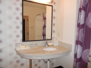 Bathroom mirror/vanity area