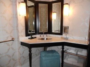Very large bathroom with vanity seat