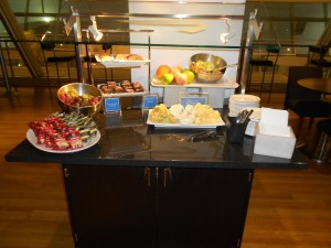 A nice selection of cheese and desserts.