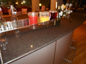 Another shot of the bar where you can help yourself to wine, juices, beers, and other beverages.