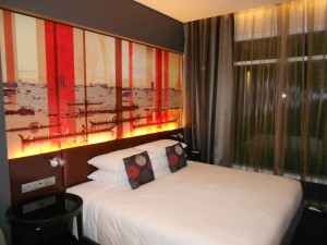 Our stylish room and ultra-comfortable bed.