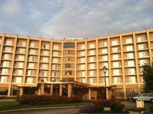 a large hotel with many windows