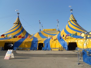 The show tents at Marine Industrial Park in Boston.