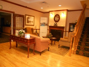 Inside the lobby of the Country Inn & Suites in Brockton, MA.