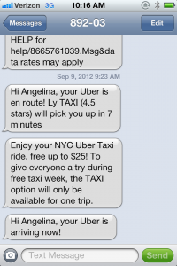 Real-time updates from Uber
