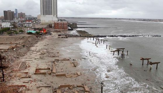 The remains of the Atlantic City boardwalk